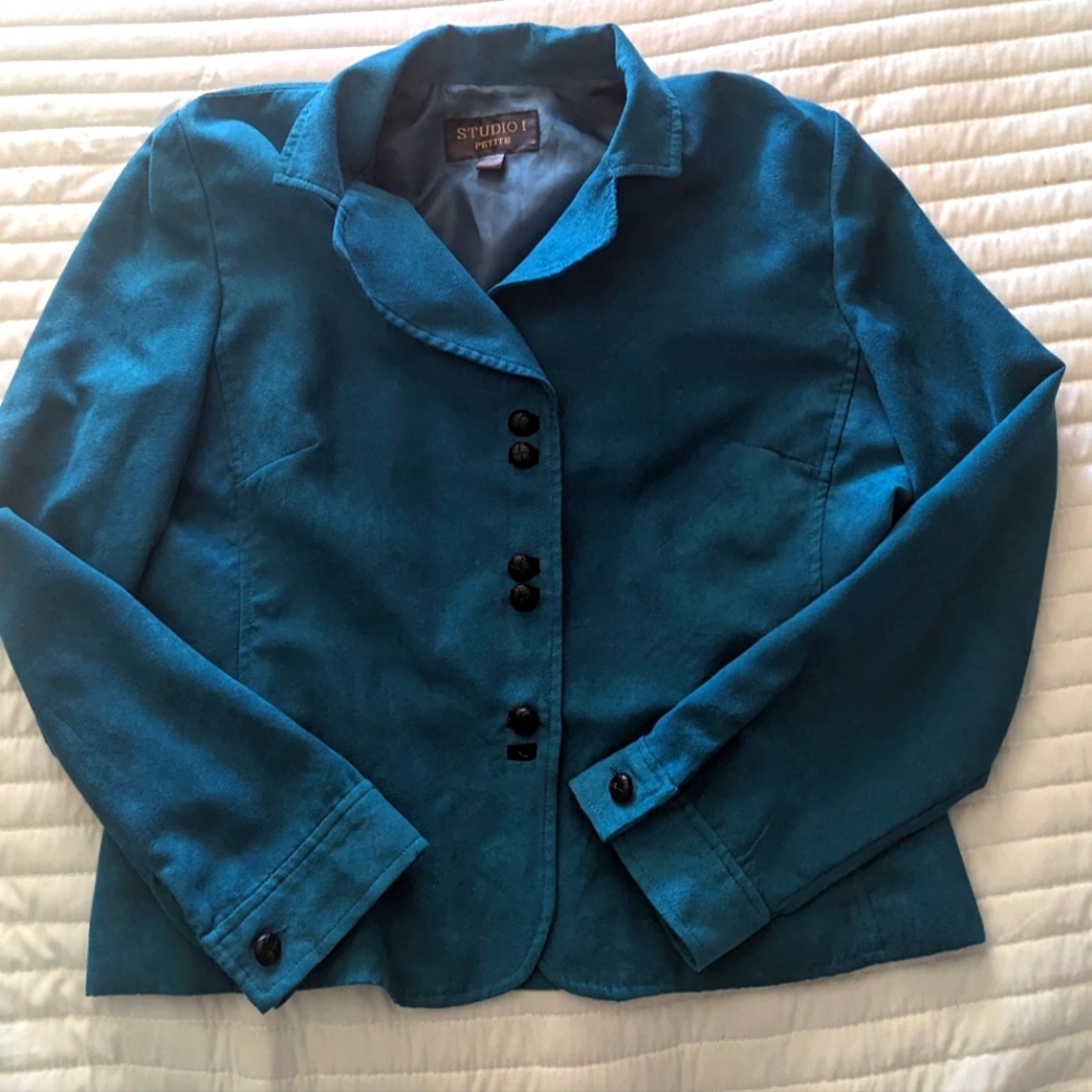 Teal blue 70s jacket  size:10p